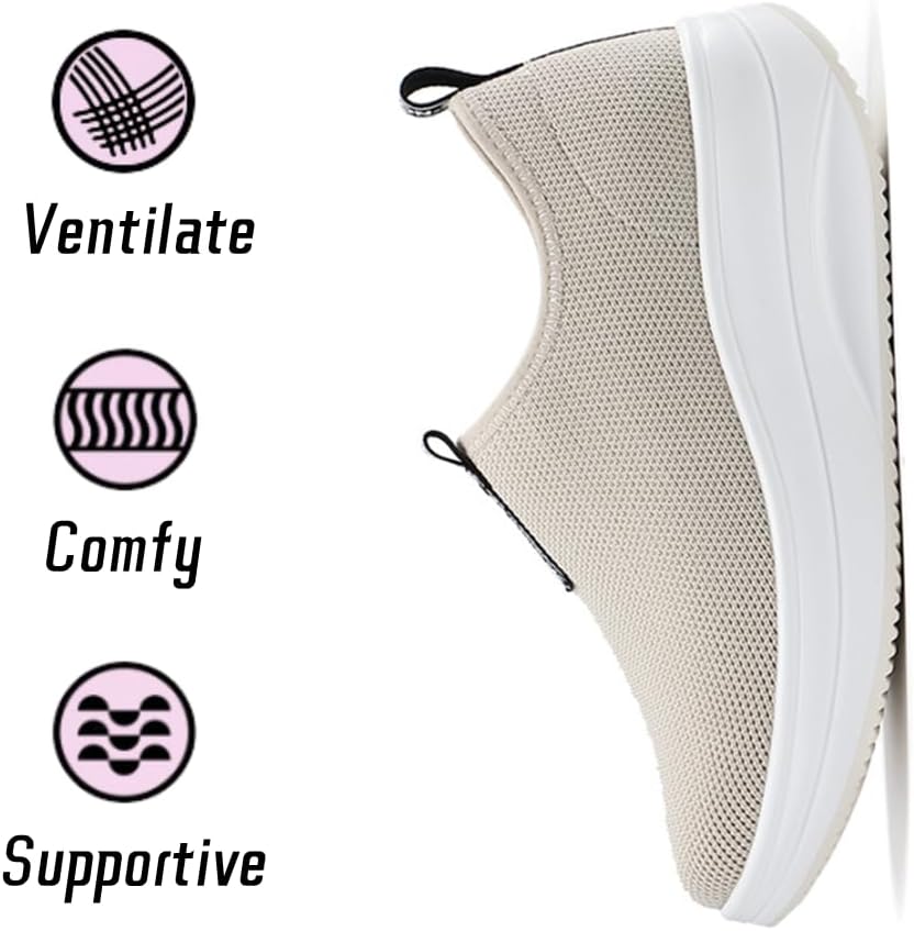 Oude Platform Loafers for Women Comfortable | Womens Slip On Sneakers Lightweight | Women's Walking Shoes Work Long Hours | Thick Rocking Bottom - Image 4
