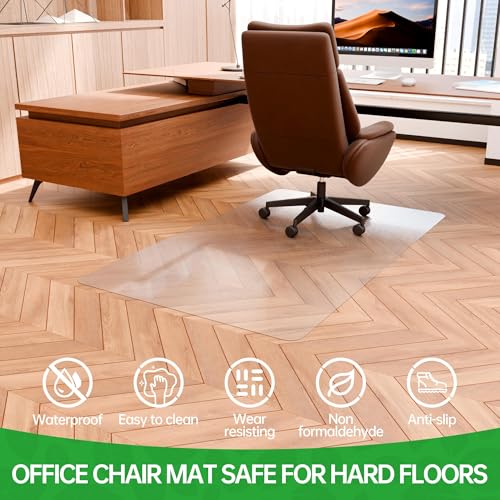 image for 100pointONE Large Office Chair Mat for Hardwood Floor, 40” x 48” C