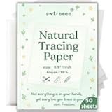 Swtreeee Natural Tracing Paper, 8.5x11 Inch, 50 Sheets, 60 GSM, Transparent Drawing Paper for Artists, Designers, Papercraft (8.5 * 11in-Thin)