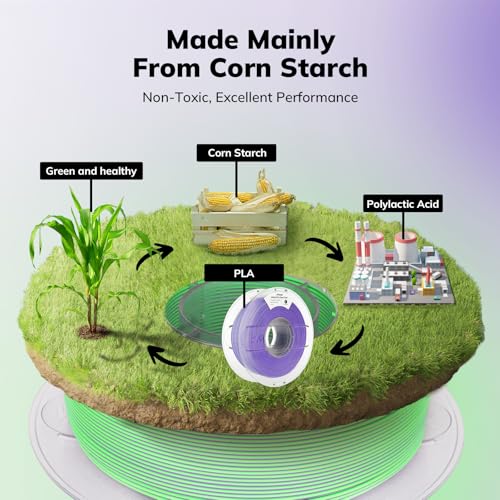 Image of AMOLEN Matte PLA 3D Printer Filament - Dual Color Green Purple Filament, Smooth Finish Color Change 3D Printing Filament 1.75mm, 1KG /2.2lb