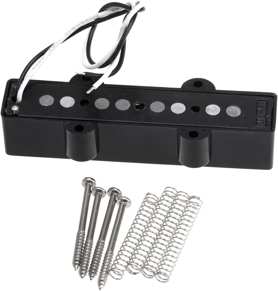 Wilkinson M-series WOJB Variable Gauss Alnico 5 Jazz Bass Neck Pickup Vintage Tone for 4-string JB Style Electric Bass, Black