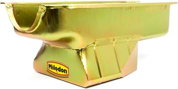 Milodon 30940 Steel, Gold Zinc Plated Street and Strip Oil Pan for Small Block 360 Mopar
