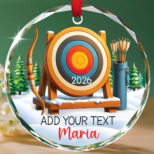Personalized Archery Glass Ornament