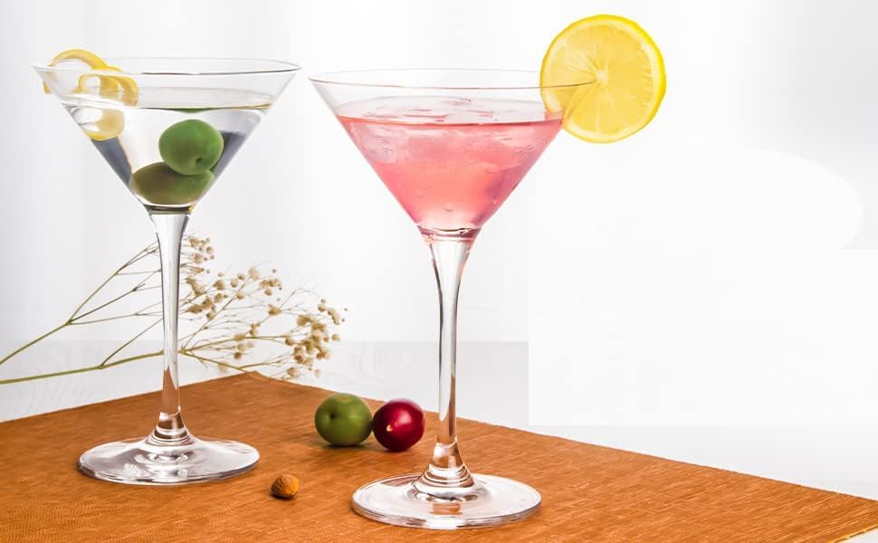 Ufrount Premium Martini Glasses Hand Blown Crystal Elegant Cocktail Glasses for Bar, Martini, Cosmopolitan, Manhattan, Gimlet, Pisco Sour 180 ML Set of 12 (Martini Glass U-12) 2