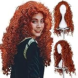 IMEYLE Wig Orange Red Wig for Women Long Fluffy Wavy Fashion Wig Cosplay Wig for Halloween Costume Anime Party + Wig Cap