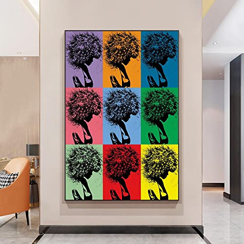 Toile de salon moderne avec portrait de fille coloré 40x60cm