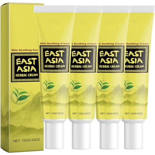 4-Pack East Asian Herbal Body Cream - Hydrating & Soothing Skin Relief Natural Moisturizing Cream Plant-Based Formula for Dry Skin