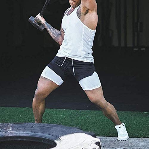 Image of OEBLD Mens Athletic Shorts 2-in-1 Gym Workout Running 7'' Shorts with Towel Loop