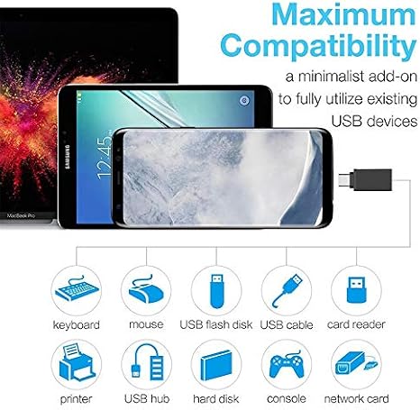 SYROX Type C USB 3.1 to USB 3.0 Converter OTG Converter Adapter Compatible with Metal MacBook, iPad Air 2020, iPad Pro, Surface Pro, XPS and More - USB to USB C Adapter, Up 5Gbps