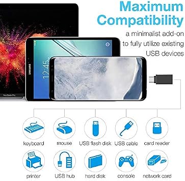 SYROX Type C USB 3.1 to USB 3.0 Converter OTG Converter Adapter Compatible with Metal MacBook, iPad Air 2020, iPad Pro, Surface Pro, XPS and More - USB to USB C Adapter, Up 5Gbps