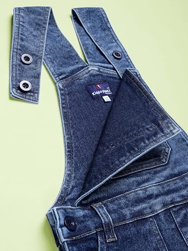 Image of KiddoPanti Unisex Denim Dungaree Pant With Cargo Pockets