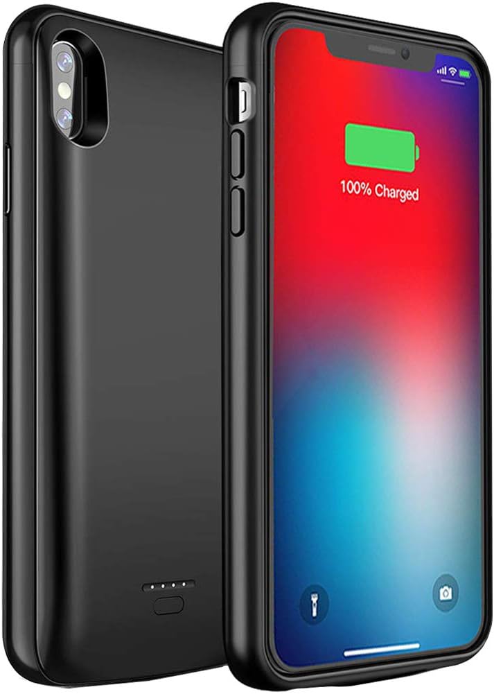 Battery Case for iPhone Xs Max, Upgraded 10000mAh Rechargeable Portable Charging Case for iPhone Xs Max (6.5 inch) Extended Battery Pack Protective Charger Cover (Black)
