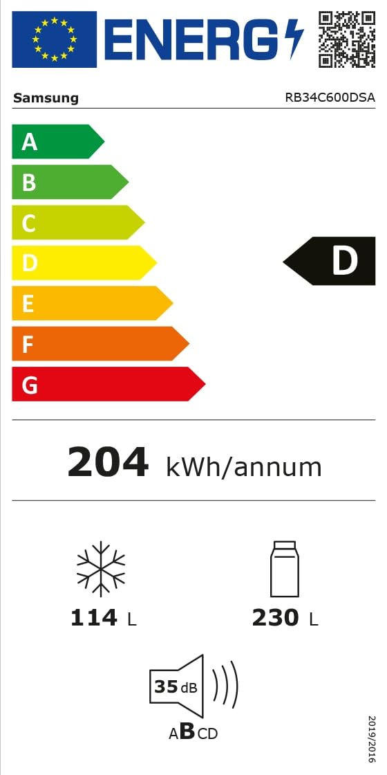 Samsung Réfrigérateur Combiné 344L Inox - RB34C600DSA/EF