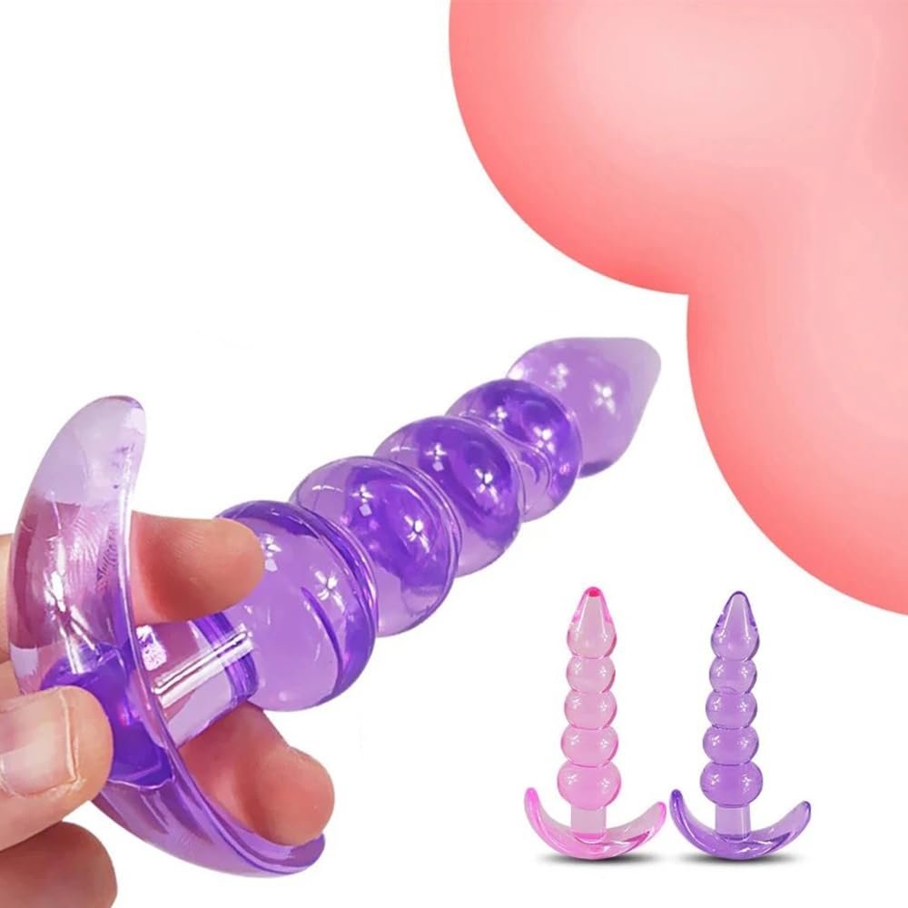 Butt Plugs 2 Pcs Anal Training Kit Soft Jelly Anal Plug G-spot Prostate Massager Anus Trainer for Adult