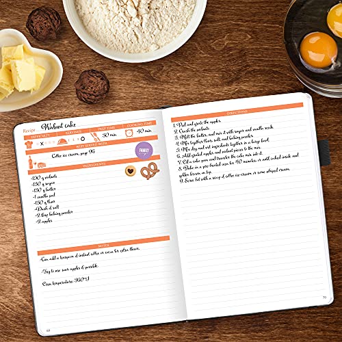 Legend Recipe Book – Blank Family Cookbook To Write In Your Own Recipes – Empty Cooking Journal – Personalized Cooking Notebook, Hardcover, A5, 58 Recipes In Total (Mystic Gray) #TOP2