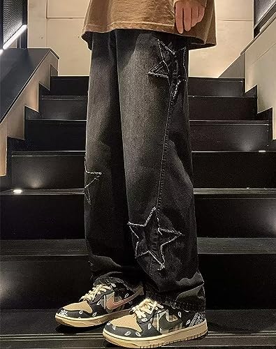Vintage Harajuku Streetwear Korea Style Denim Pants Cotton Jean Y2K Star Pants Baggy Emo Pants3