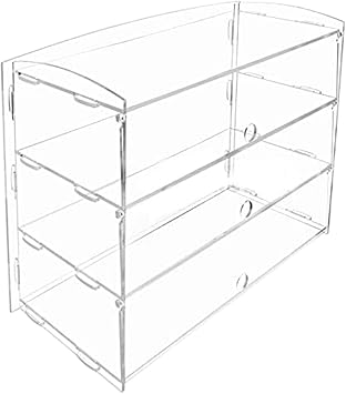 HouseVibe Acrylic Display Stand for Collectibles, Cupcakes, Perfume, Jewelry, and Food - Clear Tiered Shelf Organizer for Dresser, Home, and Vendor Events- 3 Tiers