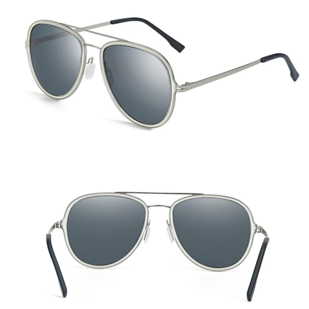 Lunettes de soleil polarisées classiques, monture en métal léger, protection UV400