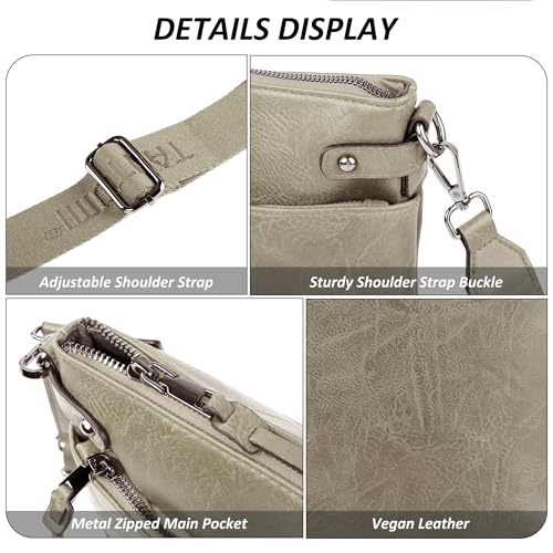 Image of TANTOMI Crossbody Bags for Women, PU Leather Hobo Purse Shoulder Handbags