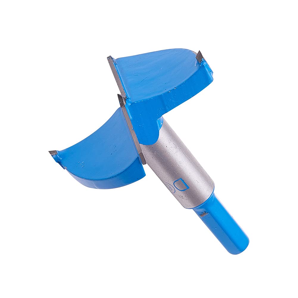 Auniwaig Forstner Drill Bits, 60mm Dia Wood Hole Saw, Auger Opener Cemented Carbide, 80mm Length Woodworking Hinge Hole Drilling Boring Bit Cutter, Hex Shank, Blue, 1 Pcs