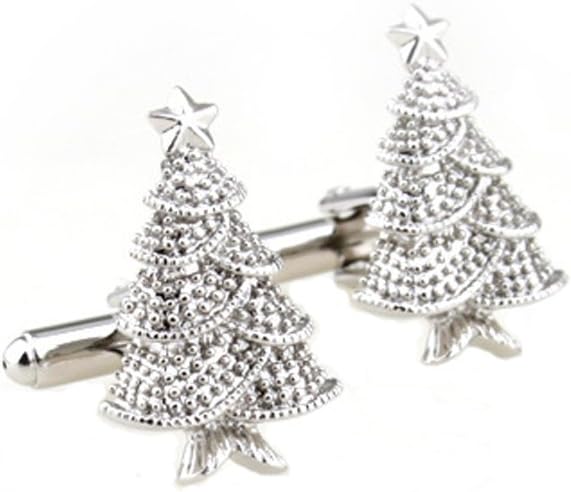 Elegant Super Shiny Christmas Tree Shirt Cufflinks