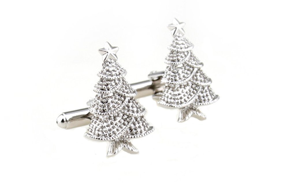 Elegant Super Shiny Christmas Tree Shirt Cufflinks