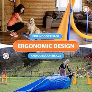 SparklyPets Premium Dog Agility Training Equipment, Build Unique Dog Agility Course with New Jump Over & Under Element, a Perfect Obstacle Course Backyard Set for Indoors & Outdoors! SparklyPets Premium Dog Agility Training Equipment Build Unique Dog Agility Course with New Jump Over Under Element a Perfect Obstacle Course Backyard Set for Indoors Outdoors