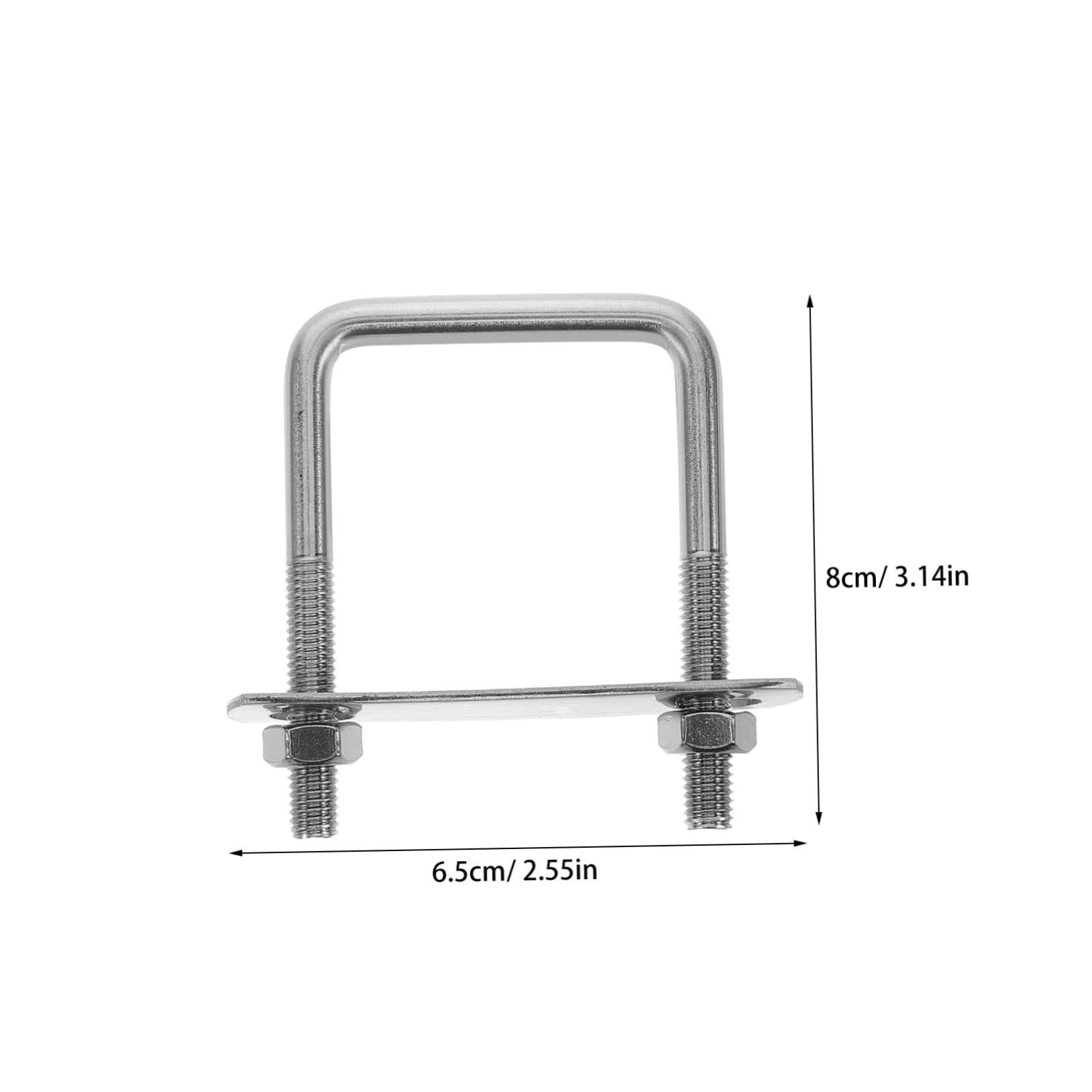 BRIGHTFUFU Stainless Steel Square U-Bolt Kit Right Angle Mounting Bolts U-Shaped Bracket for Versatile Use