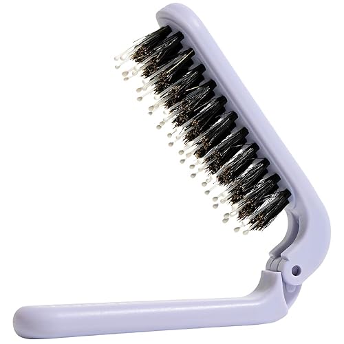 Uffy MiniPop Cepillo de pelo de viaje  Mini cerdas de jabalí plegables para mujeres, hombres y niños  Cepillo portátil apto para niños para cabello