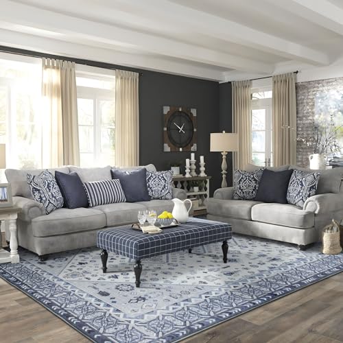 TALETA Waschbarer Teppich Wohnzimmer, Kurzflor Teppich Bunt, Vintage Orientalischer Teppich Gro...