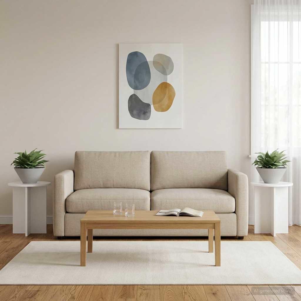 2er Set Pflanzenständer Hochglanz Weiß 40x40x40 cm - Moderner Blumenhocker aus Holzwerkstoff, Pflanzentisch für Zimmerpflanzen, Wohnzimmer und Büro