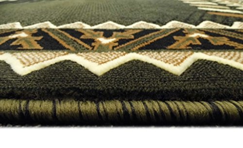 South West Native American Rug Green Design #143 (5 Feet X 7 Feet) #TOP3