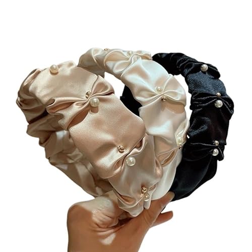 GFHSKRPL Hair Accessories Ruffle Nail Pearl Temperament Wide Edge High