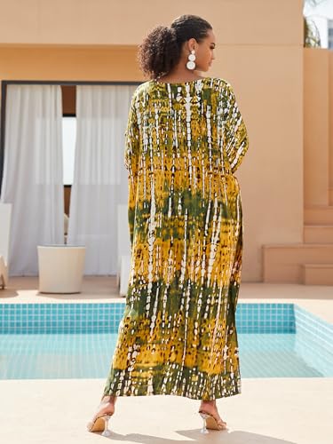 Image of Kaftan Dresses for Women Plus Size Bathing Suit Cover up Caftan Maxi Beach Dresses