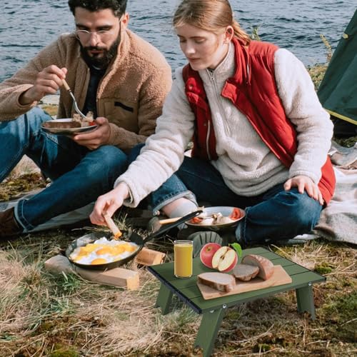 Outplea Small Folding Camping Table Mesa Pequeña Plegable para Camping, Mini Mesa Portátil Baja de Playa, Verde miniatura 7