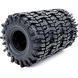 HOBBYSOUL 4pcs RC 1.9 Mud Slingers Tires Height 4.72'' / 120mm Soft Sticky 1.9 Tires Tyres For 1/10 RC Crawler Traxxas TRX4 / Axial SCX10 90047 SCX10 III AXI03007 / Redcat Gen8 Upgrade