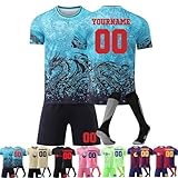 Personalisierte Fußball Trikots mit Namen Nummer, Männer Jersey Jugend Trainshirts Jersey Fußball Kits, Fans Fußball Geschenke für Jungen Männer (C)