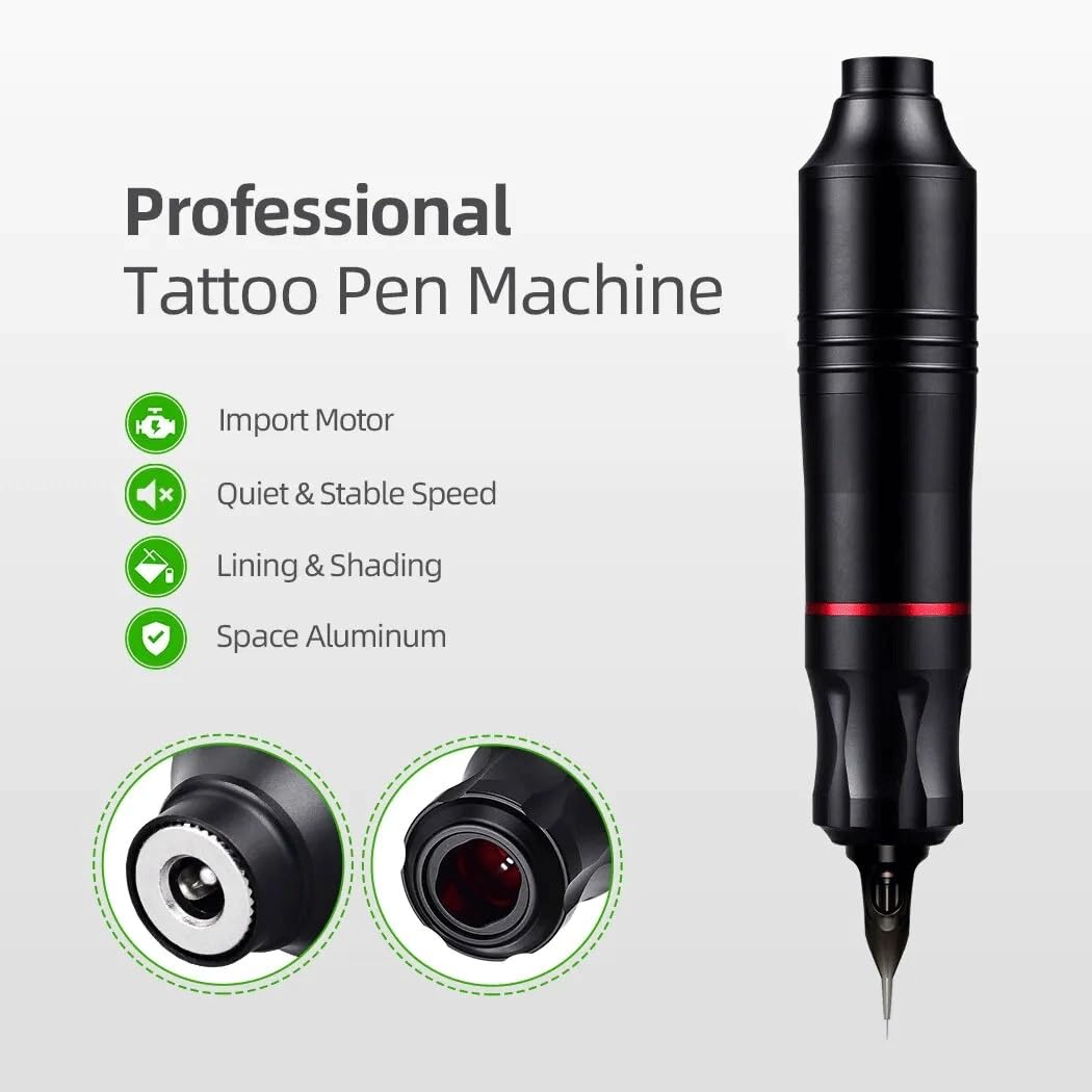Tattoo Kit Complete Set Rotary Tattoo Machine Pen Kit Interface with Cartridge Needles Permanent Makeup Tattoo Set