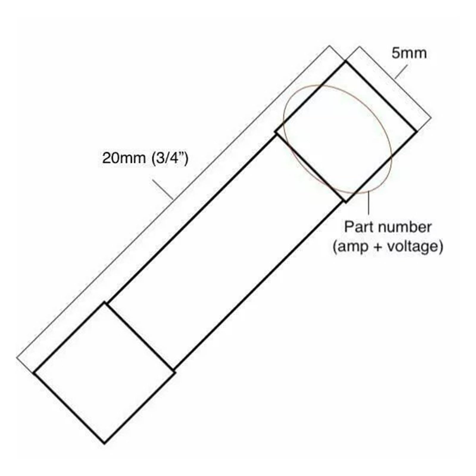 5 SZTUK bezpiecznik szklany 1, A, 250 V x 20 mm, GMA, A