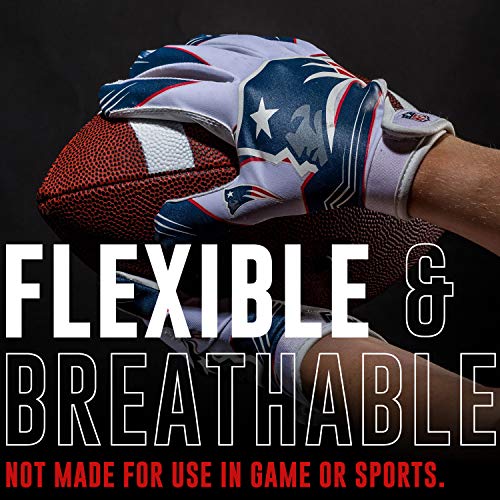 Image of Franklin Sports Youth NFL Football Receiver Gloves - Kids Football Gloves Pair - NFL Team Logos and Silicone Palm
