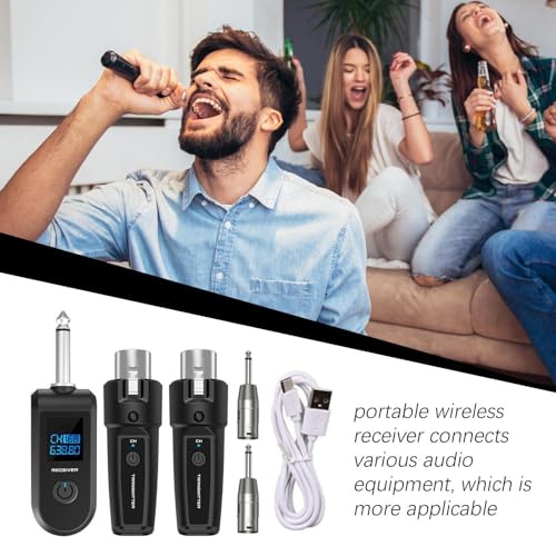 Microphone sans fil transmetteur récepteur rechargeable anti interférence 10 canaux