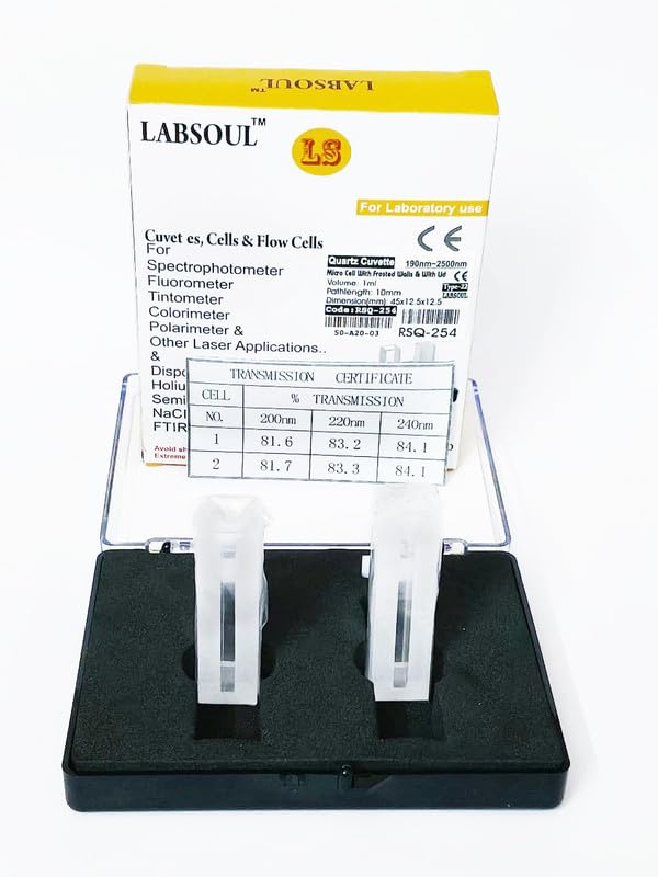 Q-254 Micro Quartz Cuvette Spectrometer with Frosted White Wall with Lid Volume-1ml, Path Length:10 mm. Dimension-45x 12.5x 12.5mm by-MTECHLAB-72-image-35