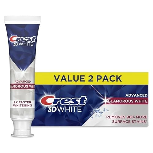 Crest 3D White Advanced Glamorous White Teeth Whitening Toothpaste, 3.3 Oz, Pack Of 2 - 2