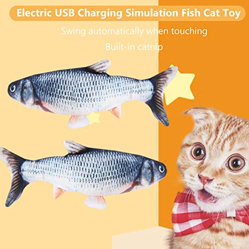 brinquedo de gato,Funien Simulação de carregamento elétrico USB Peixe Gato Brinquedo Animais de esti
