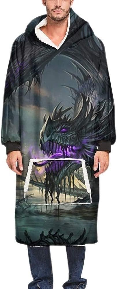 Sweat plaid à capuche contre le froid : couverture oversize imprimé animal 3D adulte