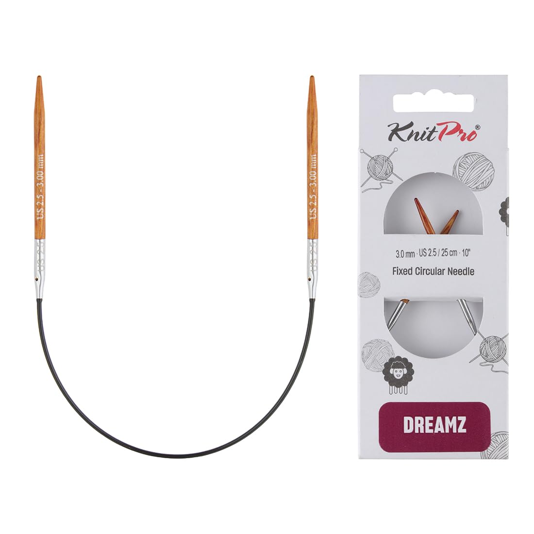 KnitPro Dreamz Fixed Circular Needles 10" (25cm) | Size 3.00mm
