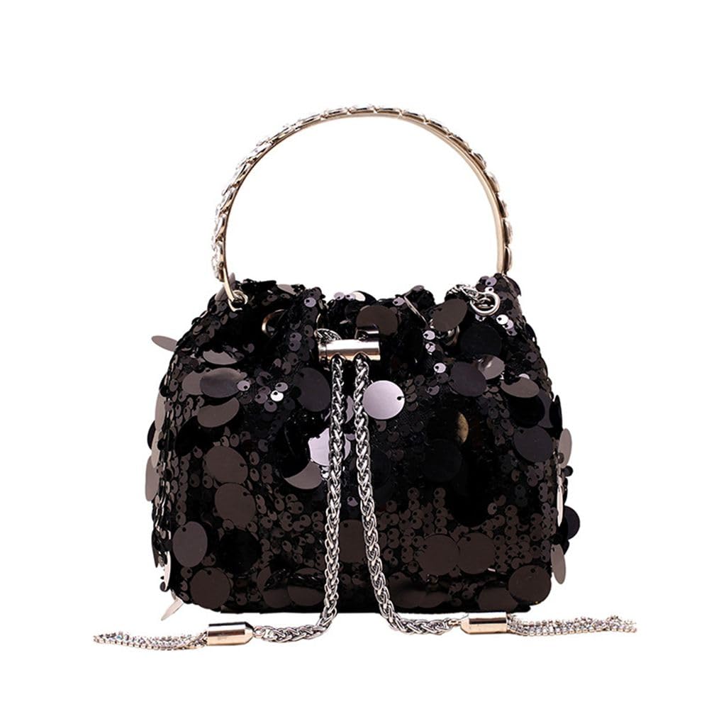 Bolso de noche con lentejuelas, mini bandolera, bolso de mano para mujer, bolso de noche, bolso de noche, bolso de mano para boda, fiesta, cubo