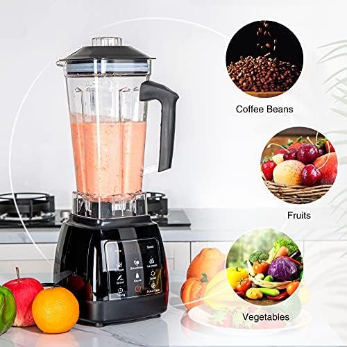 eklipt Blender Smoothie Maker with Touchscreen, 2000W Professional Countertop Blender 8 Adjustable Speeds, 6 Preset Programs 2L BPA-Free Tritan Pitcher, Pulse Function,6 Titanium Stainless Steel Blade