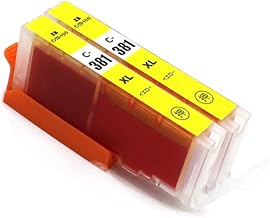 pomme BCI-381XLY Yellow Value Set of 2, Large Capacity, Canon Compatible, Compatible Ink, Remaining Level Display Function, ISO14001/ISO9001 Certified Factory, 1 Year (BCI-380, BCI-381, BCI-380XL, BCI-381XL)