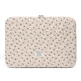 HICARRY Puffy Laptop Hülle für 11 13 15 Zoll Laptop, Süße Floral Aesthetic Laptoptasche Puffy Laptop Sleeve Case mit Schleifenmuster Damen Mädchen Blumenmuster